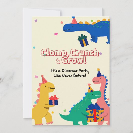 Dino Amis Invitation Anniversaire (Devant)