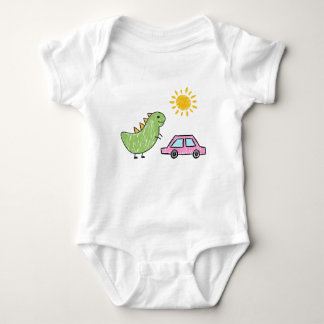 Dino and the Pink Car Romper