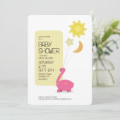 Dino avec Mylar Baloons Baby shower Invitation (Debout devant)
