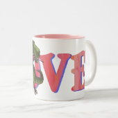 Dino avec Rose Love Mug (Devant droit)