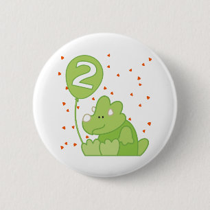 Dino Baby 2e verjaardag Ronde Button 5,7 Cm