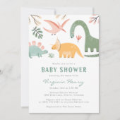 Dino Baby shower Invitation (Devant)