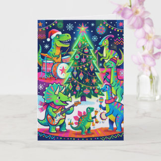 Dino Band Jingle Bell Rock Kerstmis Kaart
