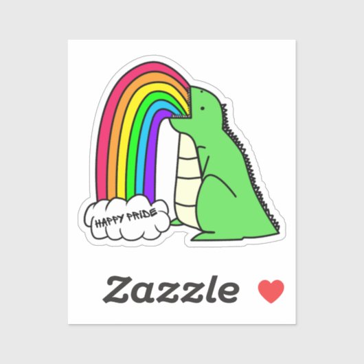 Dino Barfing Rainbows Sticker (Feuille)
