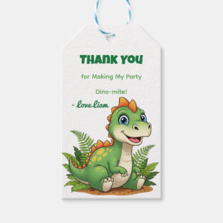 Dino Bedankt Verjaardag Favor Tags Cadeaulabel