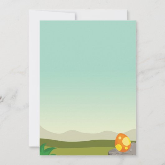 Dino Birthday Invitation Dinosaur Party Kaart (Achterkant)