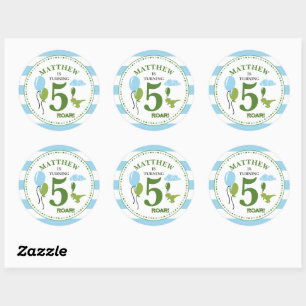 Dino Birthday Party Personalized Sticker