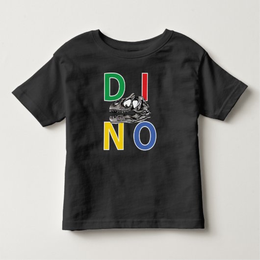 DINO - Black Toddler Fine Jersey T-Shirt (Voorkant)