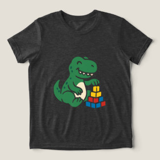 Dino Bouwblokken Pret Tri-Blend Shirt