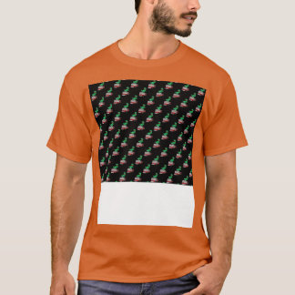 Dino bovenop een brandweerwagen patroon t-shirt