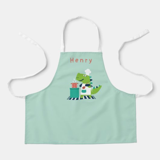 Dino Chef Apron met naam Schort (Voorkant)
