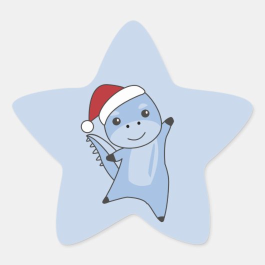 Dino Christmas Dinos Winter Animaux Star Sticker (Devant)