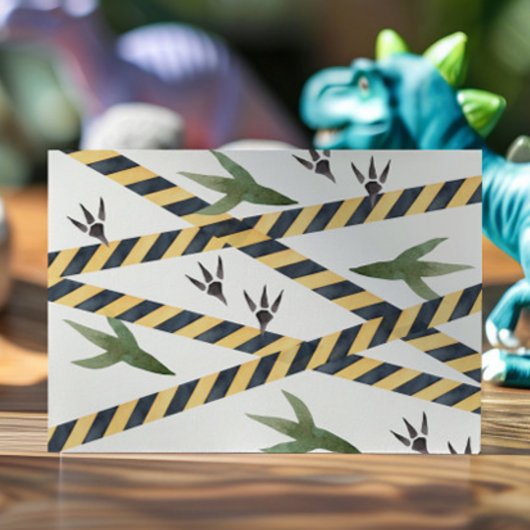 Dino Construction 2de verjaardagsuitnodiging Kaart