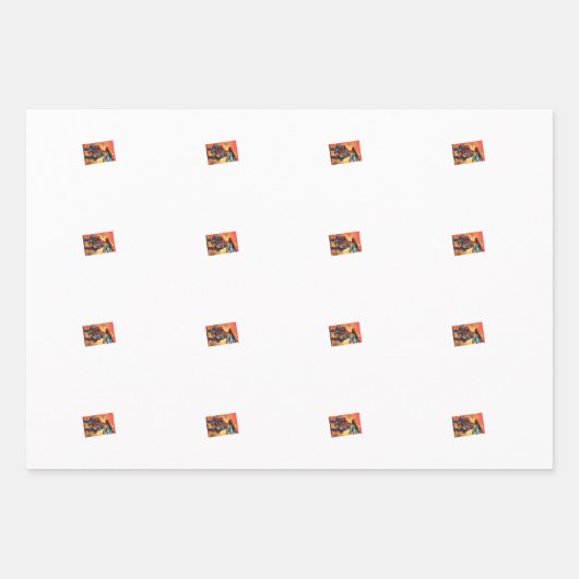 Dino Cowboy Enveloppement Papier à plat Jeu de 3 (Devant)