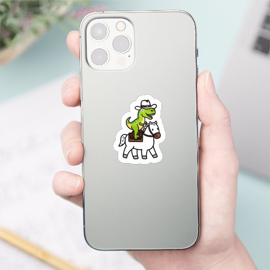 Dino Cowboy Rodeo Sticker (Telefoon)