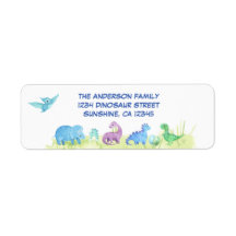 Dino Cute Feestje Retouradres Label