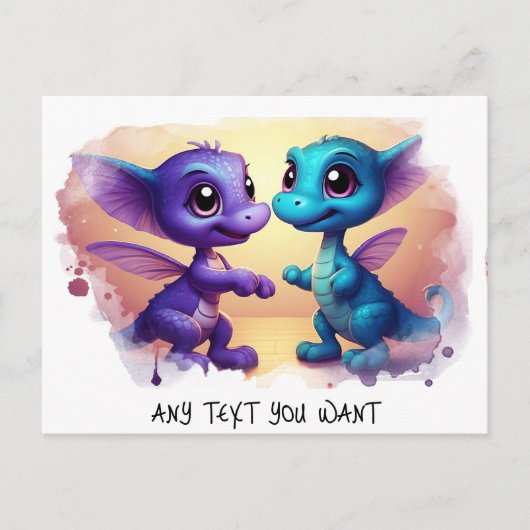 *~* Dino Dance AP48 Invitation photo Dragon carte  (Devant)