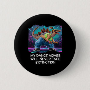 Dino Dans Pret Dansende Dino  Ronde Button 5,7 Cm