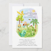 Dino Delight Baby shower Invitation (Devant)