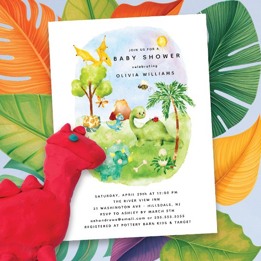 Dino Delight Baby shower Invitation