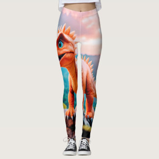 Dino Delight : Jolie Dinosaure Leggings Imprimés"