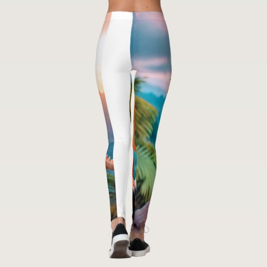 Dino Delight: Mooie dinosaurus gedrukte Leggings" Leggings (Achterkant)