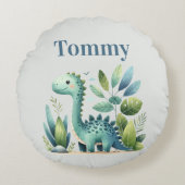 Dino Delight Rond Kussen (Voorkant)