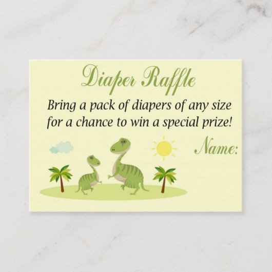 Dino Diaper Raffle Tickets (Voorkant)