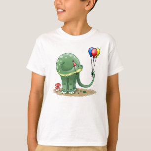 Dino die ballonnen vasthoudt t-shirt