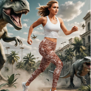 Dino Dig brown Leggings