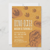 Dino-Dig ・ Dinosaur Dig Invitation à la fête d'ann (Devant)