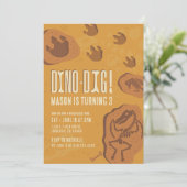 Dino-Dig ・ Dinosaur Dig Invitation à la fête d'ann (Debout devant)