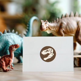 Dino Dig Dinosaurus Uitgraving Verjaardag Uitnodig Ronde Sticker