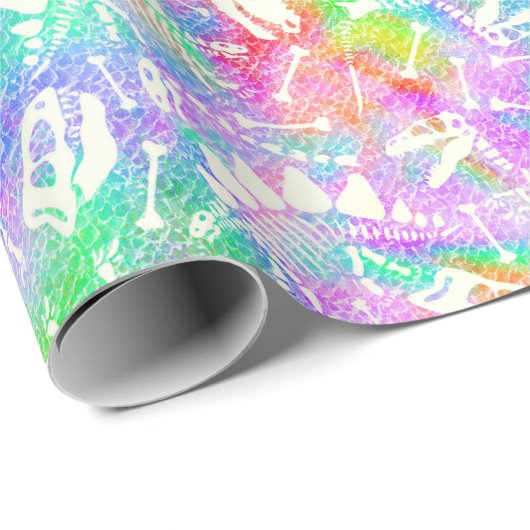 Dino Dig-regenboog Cadeaupapier (Rol Hoek)