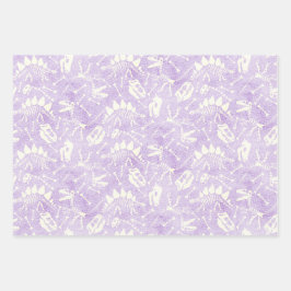 Dino Dig regenboogvapbladen Inpakpapier Vel