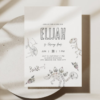 Dino Dig Verjaardag Kaart