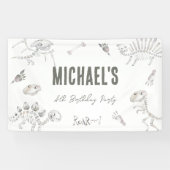 Dino Dig Verjaardag Welkom Spandoek (Horizontaal)