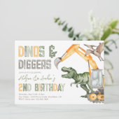 Dino Diggers 2e Invitation anniversaire (Debout devant)