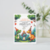 Dino Dinosaur Anniversaire Fête Invitation Carte p (Debout devant)