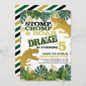 DINO DINOSAUR ANNIVERSAIRE INVITATION POUR LES ENF (Devant / Derrière)