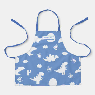 Dino Doodle Silhouettes Kinder Dinosaur Blue Schor Schort