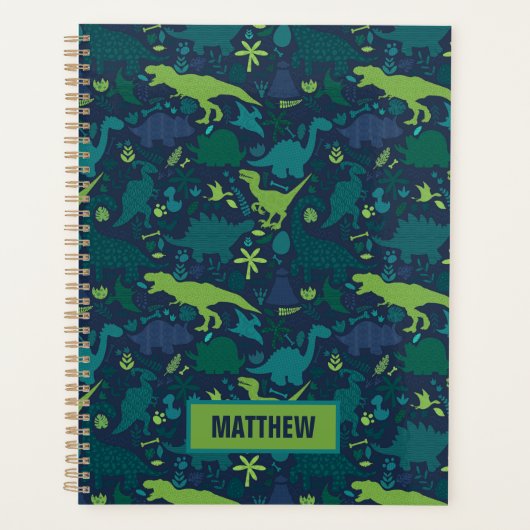Dino Doodle Silhouettes Kinder Dinosaur Planner (Voorkant)