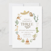 Dino Drie-esta 3e verjaardag uitnodiging (Voorkant)