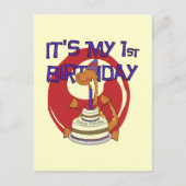 Dino Eerste Verjaardag Tshirts en geschenken Briefkaart (Voorkant)