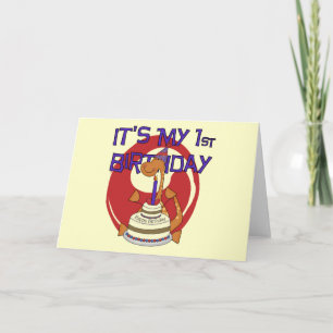 Dino Eerste Verjaardag Tshirts en geschenken Kaart