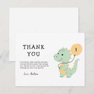 Dino-eerste verjaardagsfeestje, Minimalistische T Bedankkaart