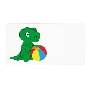 Dino en bal etiket