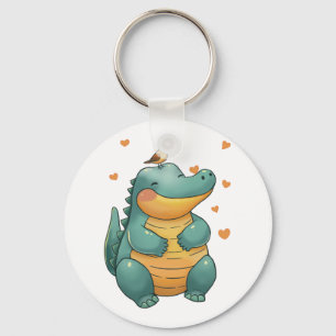 Dino en kleine vogelvrienden sleutelhanger