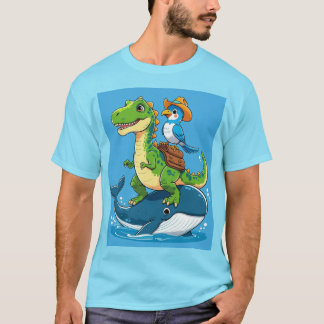 Dino en walvis avontuur t-shirt