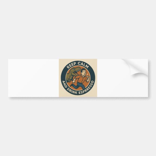Dino Espresso Bumpersticker (Voorkant)